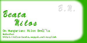 beata milos business card